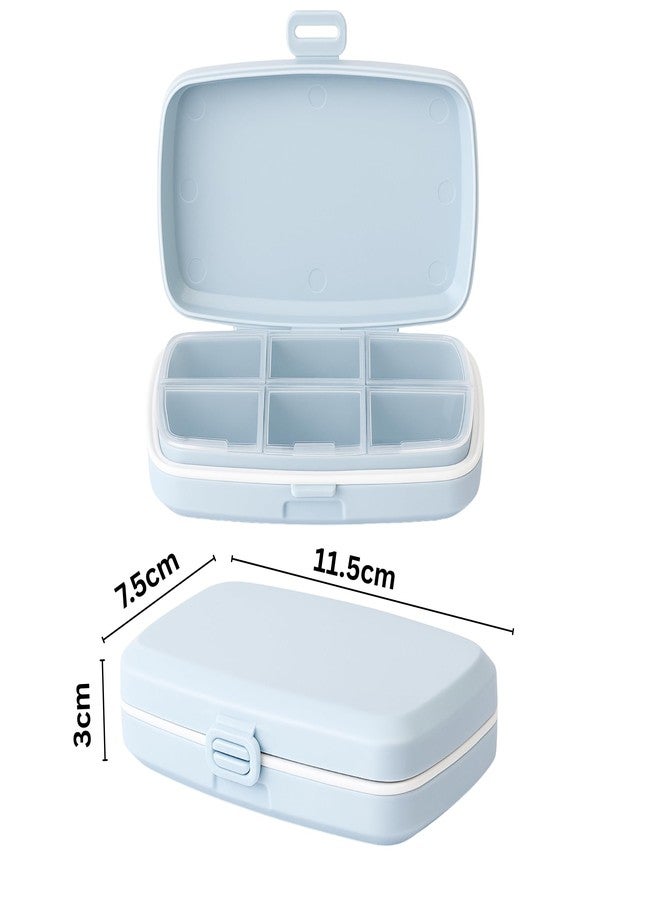 Shrux Rectangular Pill Medicine Organizer Storage Box with 6 Compartments - Moisture Proof, BPA free Plastic Material, Ideal for Travel, Pocket, Purse, Daily Pill Case, Portable Medicine Vitamin Holder Container - Image 4